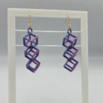 3D Cube Chain Earrings