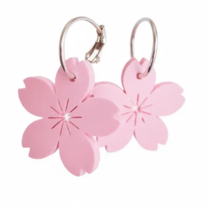 Pink-flower-earring