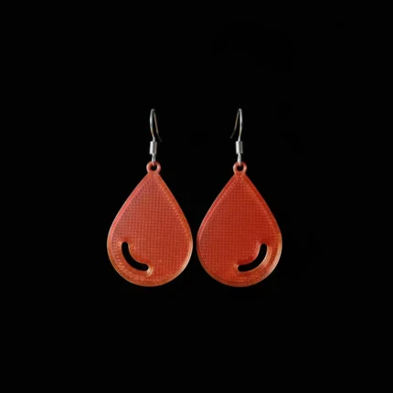 Translucent Red Teardrop Earrings